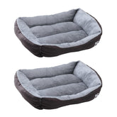 Kuber Industries Dog & Cat Bed|Polyester Face with Cotton & Polyester Filling|Comfortable and Durable|Rectangle Pet Bed for Enhanced Stretching Space|Machine Wash|QY036BR-L|Brown (Pack of 2)